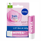 Nivea Soft Rose lip balm 4.8g, imported from the UK