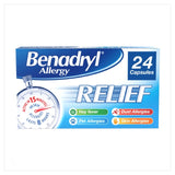Benadryl allergy relief capsules 24 per pack - British product