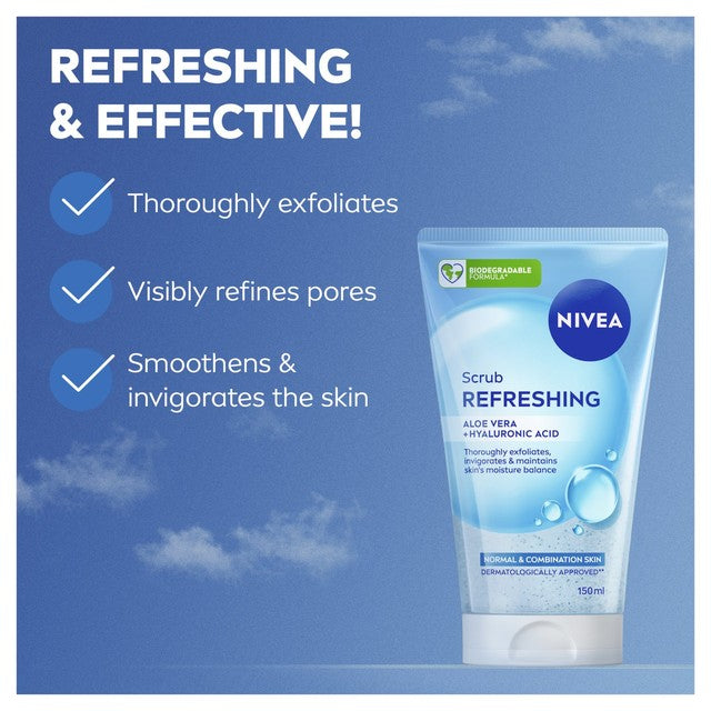 Nivea gentle exfoliating face scrub 150ml, imported from the UK