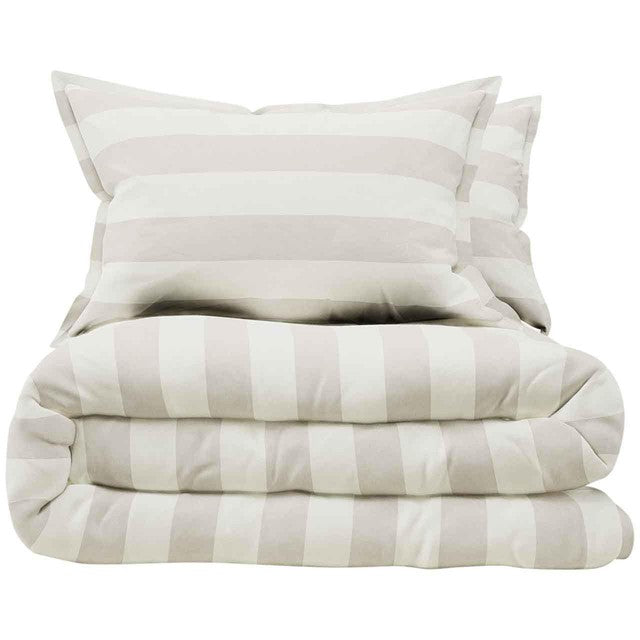 M&S Linen Striped Bedding Set Super King Size, imported from the UK