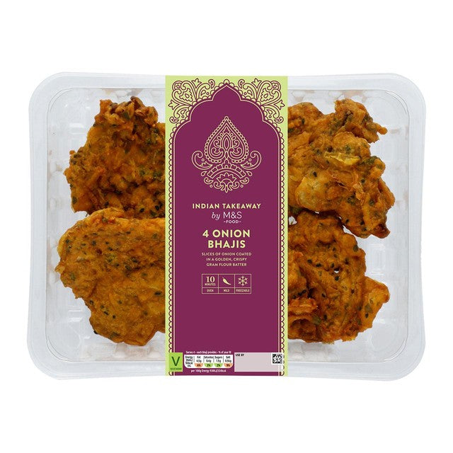 M&S 4 onion bhajis 168g, imported from the UK