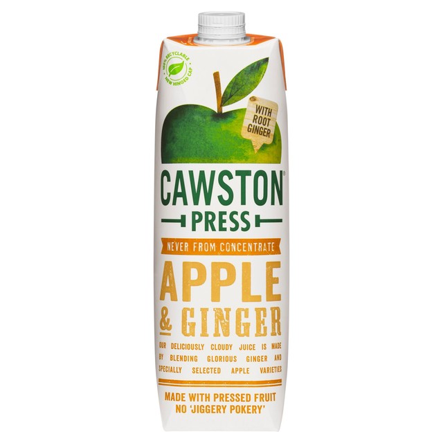 Cawston Press Apple & Ginger pressed juice 1L - British product