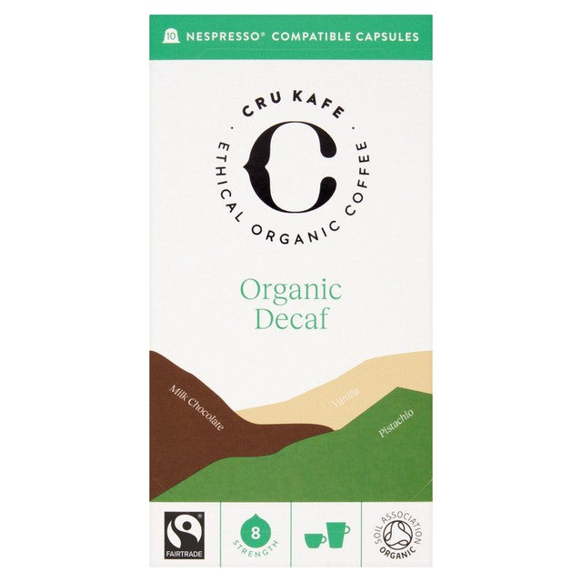 Cru Kafe Organic Fairtrade Decaf Coffee Pods 10s - British product
