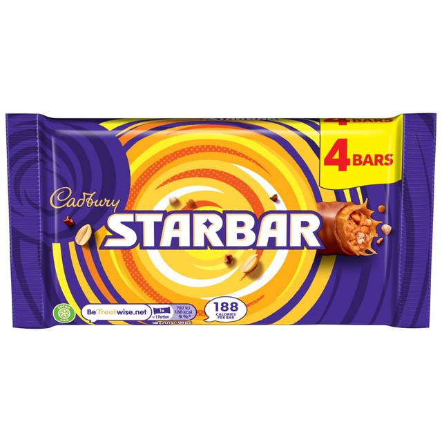 Cadbury Starbar caramel and peanut chocolate bar 148g - British product