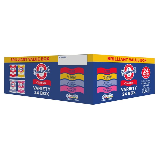 Seabrook variety box potato crisps 24 pack (British brand)