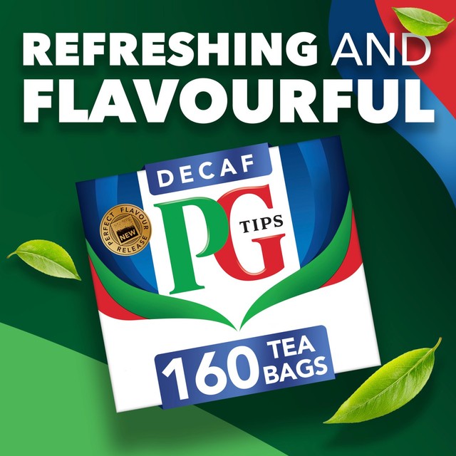 PG Tips decaf tea bags 160, imported from the UK
