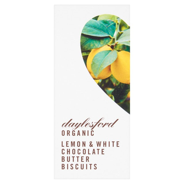 Daylesford Organic white chocolate dipped lemon biscuits 150g - British product