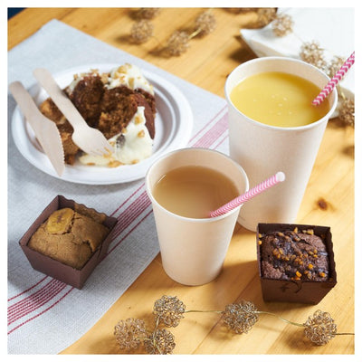 Gobelets en bagasse Duni Bio Grands Marrons, gobelets en papier 480ml
