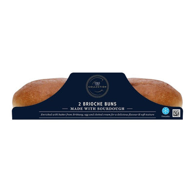 M&S Brioche Burger Buns Beriket med egg, smør og clotted cream 2 stk i pakken