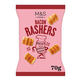 M&S Bacon Rashers crunchy wheat snacks 70g, imported from the UK