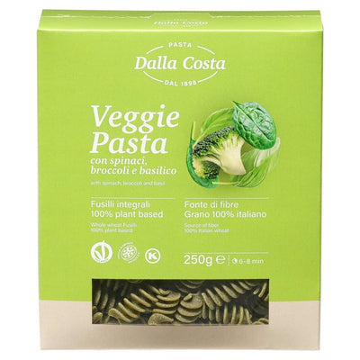 Dalla Costa Whole Wheat Veggie Pasta with Spinach, Broccoli and Basil 250g