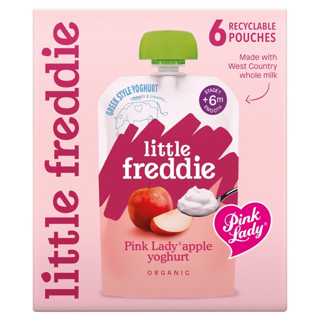Little Freddie Pink Lady Yoghurt Pouch 6 pack, UK version