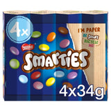 Smarties multipack 4 x 34g chocolate tubes (British brand)