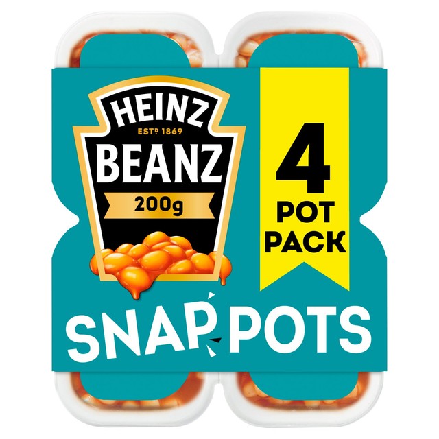 Heinz Baked Beans Snap Pots 4 x 200g, UK version