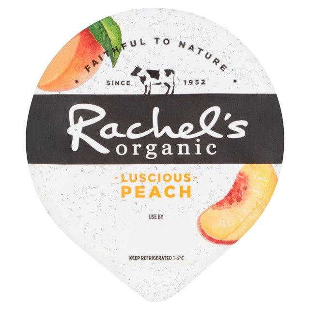 Rachel's Organic Forbidden Peach yogurt 150g, imported from the UK