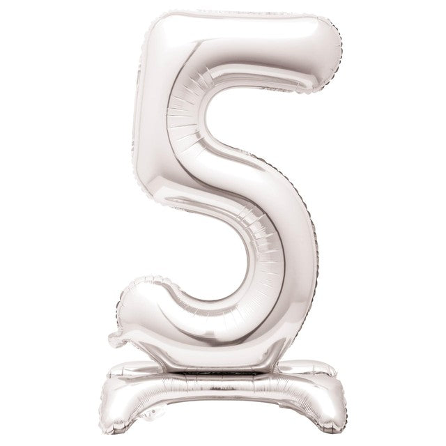Unique Party Giant Silver Foil Number 5 Balloon 76cm, UK version