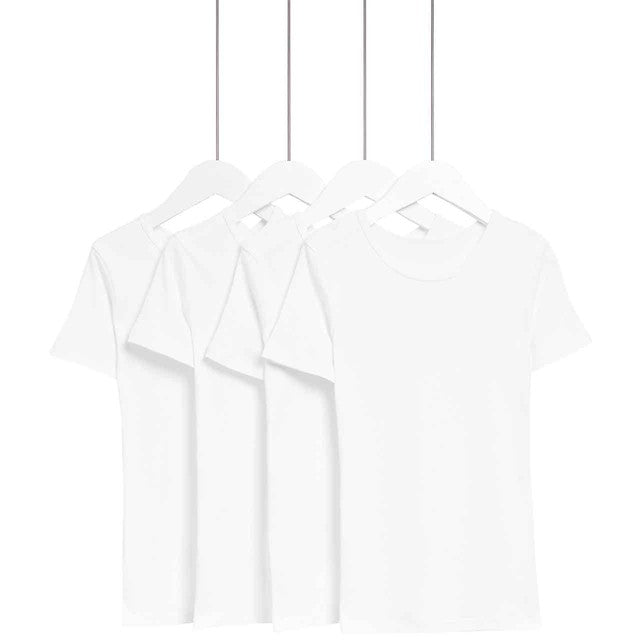 M&S children's unisex white cotton vests 5-6 years, imported from the UK