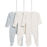 M&S dog-themed footed sleepsuit blue 3-pack 12-18 months, imported from the UK