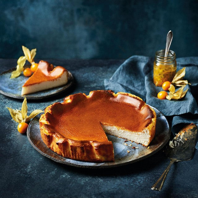 M&S Vanilla Basque frozen cheesecake 750g, imported from the UK