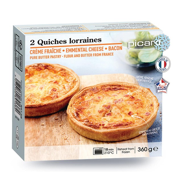 Picard Lorraine Quiches 2 pack, imported from the UK