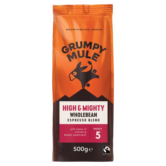 Grumpy Mule High & Mighty Espresso Blend coffee beans 500g - British product