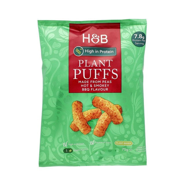 Holland & Barrett High Protein BBQ Plant Puff Crisps 75g, UK version