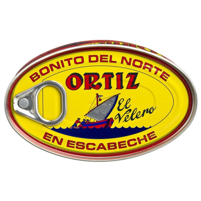 Brindisa Ortiz albacore tuna fillets in escabeche dressing 112g - British product