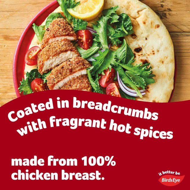 Birds Eye hot & spicy chicken in breadcrumbs 180g - British product