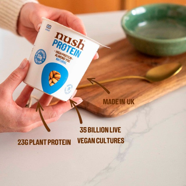 Nush natural almond yogurt 350g, imported from the UK
