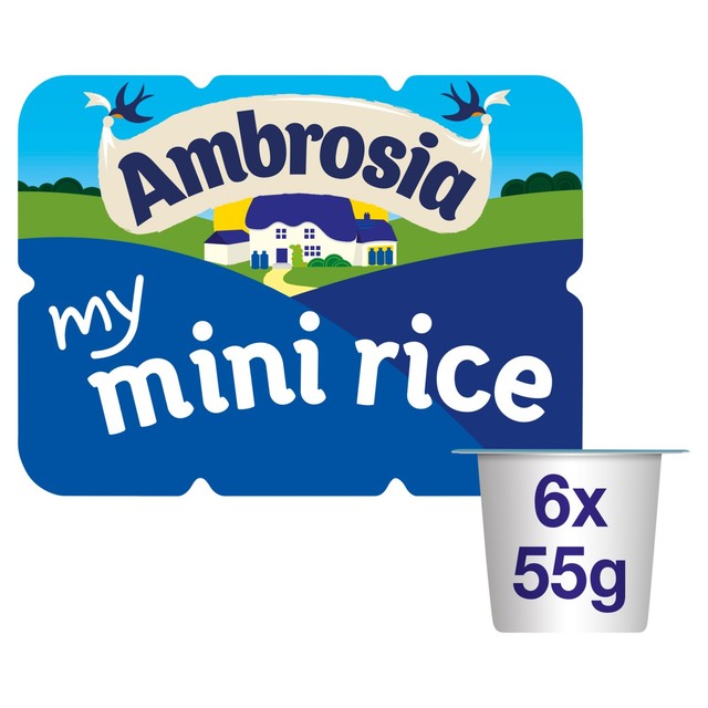 Ambrosia mini rice pudding snack pots 6x55g - British product