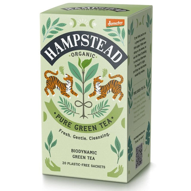 Hampstead Tea Pure Green Tea Bags 20 Bags - British product