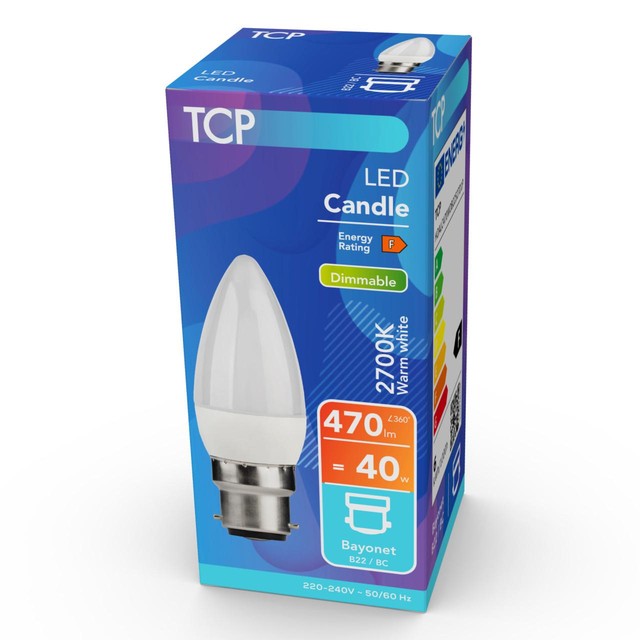 TCP LED candle light bulb Bayonet B22 (British brand)