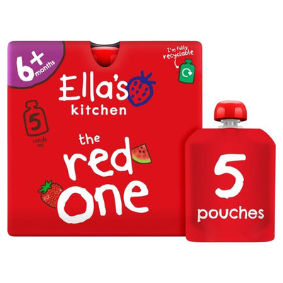 Ella's Kitchen The Red One Smoothie Baby Food Pouch 6+ Months 5x90g