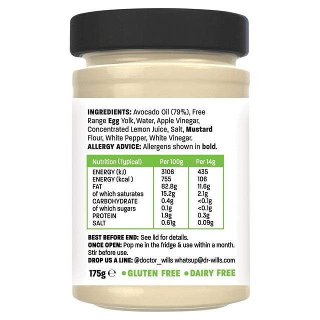 Dr Wills All Natural Avocado Oil Mayo 175g - British product