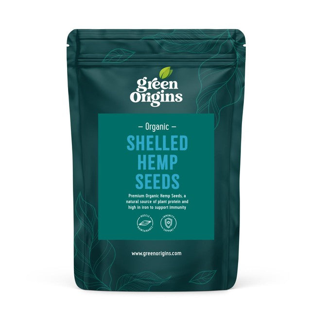 Green Origins Organic Raw Shelled Hemp Seeds 100g, UK version