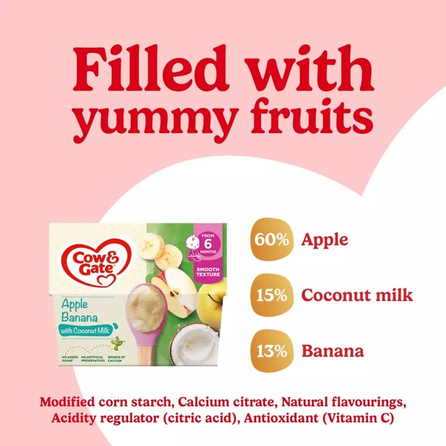Cow & Gate apple banana baby food pots - British product