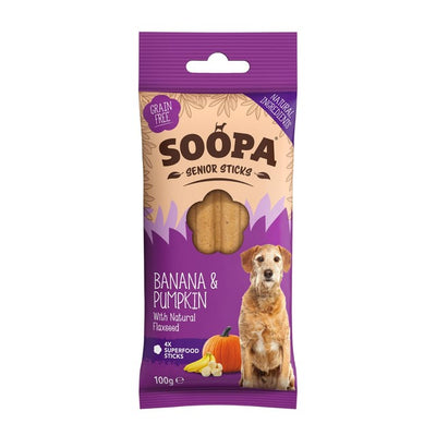 Soopa Banana & Pumpkin Senior Dog Dental Sticks 100g