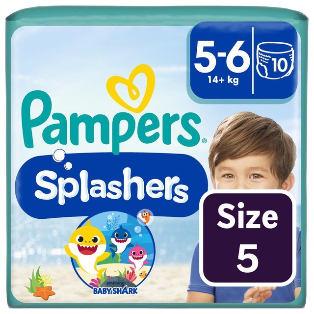 Pampers Splashers disposable swim nappies size 5-6 (14+kg), imported from the UK