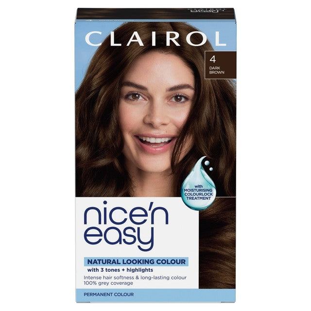 Clairol Nice'n Easy hair dye 4 Dark Brown 60ml - British product