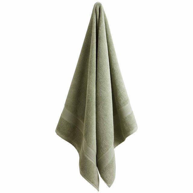 M&S sage green bath towel, imported from the UK