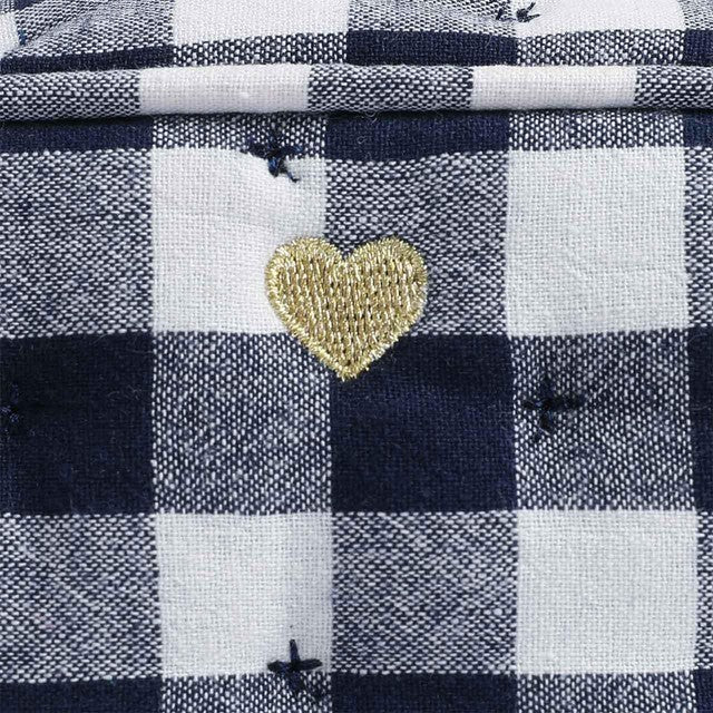 M&S blue and white gingham cosmetic bag, imported from the UK