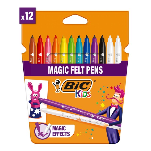 BIC Kids Magic Felt Pens Pack of 12 - British product
