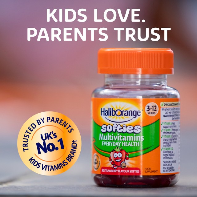 Haliborange Kid's Softies Multivitamin Strawberry Gummies, UK version