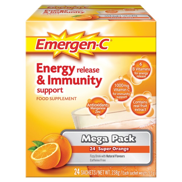 Emergen-c multivitamin energy and immunity drink mix sachets 24 pack - British product
