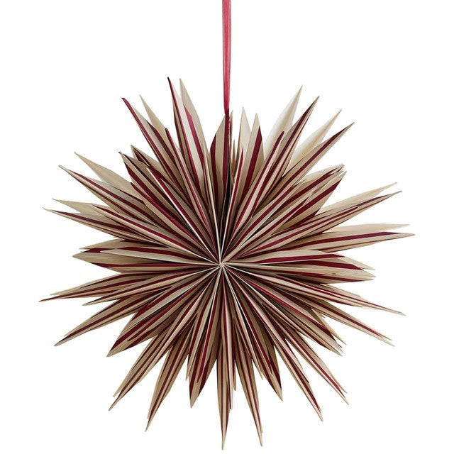 M&S red 3D striped star Christmas decoration, imported from the UK