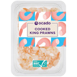 Ocado peeled cooked king prawns 150g, imported from the UK