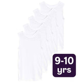 M&S Collection cotton vests white 9-10 Y, imported from the UK