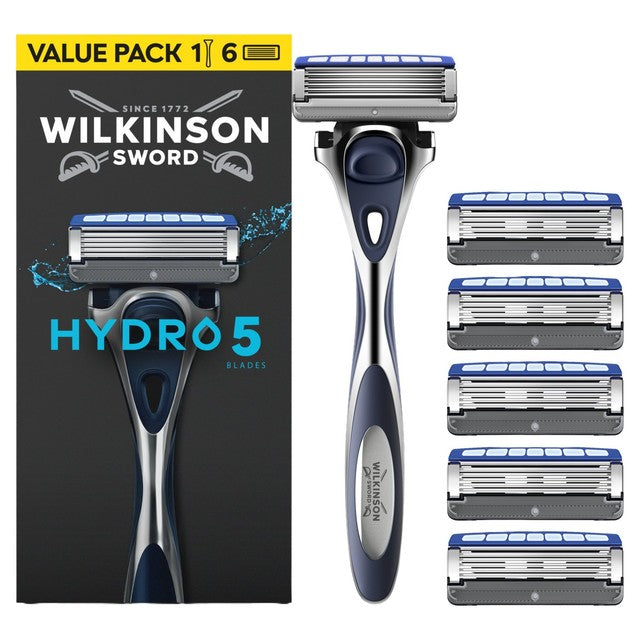 Wilkinson Sword Hydro 5 men's razor and blade refills (British brand)