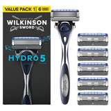 Wilkinson Sword Hydro 5 men's razor and blade refills (British brand)