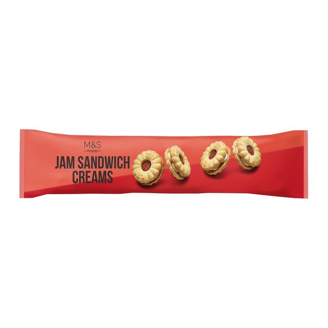 M&S Jam Sandwich Creams biscuits 155g, imported from the UK
